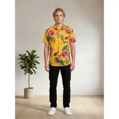 LIKE SHOP - Camisa Hombre Guayabera Manga Corta Fashion Botones 0093