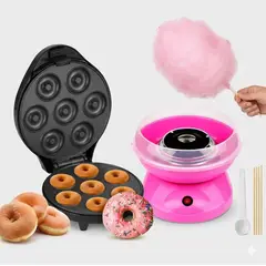 IRM - Set Maquina Mini Donas Siete Cavidades Y Maquina Algodon De Azucar Para Fiestas Infantiles R&L Group