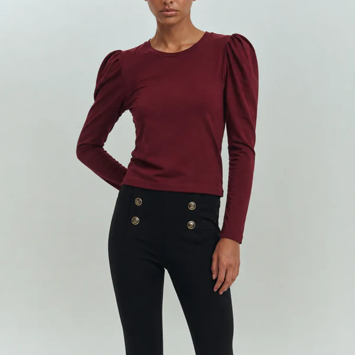 BRICK LONDON - POLERA MUJER CHARLOTTE T-SHIRT BURGUNDY
