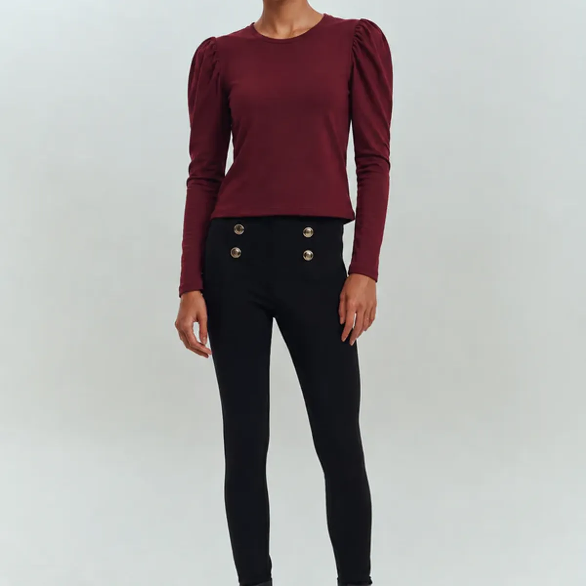 BRICK LONDON - POLERA MUJER CHARLOTTE T-SHIRT BURGUNDY