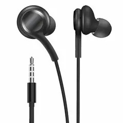 MOTOMO - Audifono Manos Libres Aux 3.5 Con Goma Control Volumen Negro