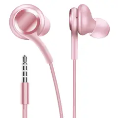 MOTOMO - Audifono Manos Libres Aux 3.5 Con Goma Control Volumen Rosa