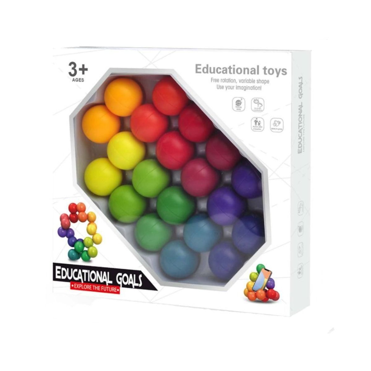 GENERICO - Juguete Didáctico Educativo Bloques Esferas 3d Encajables