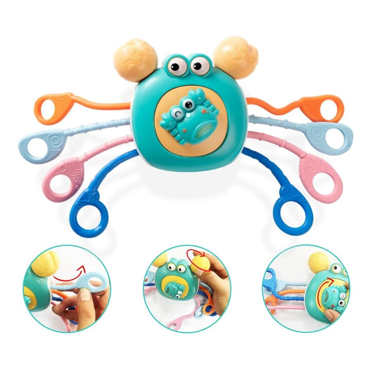 GENERICO - Juguete Sensorial Montessori Bebé Cangrejo Motricidad Fina Azul