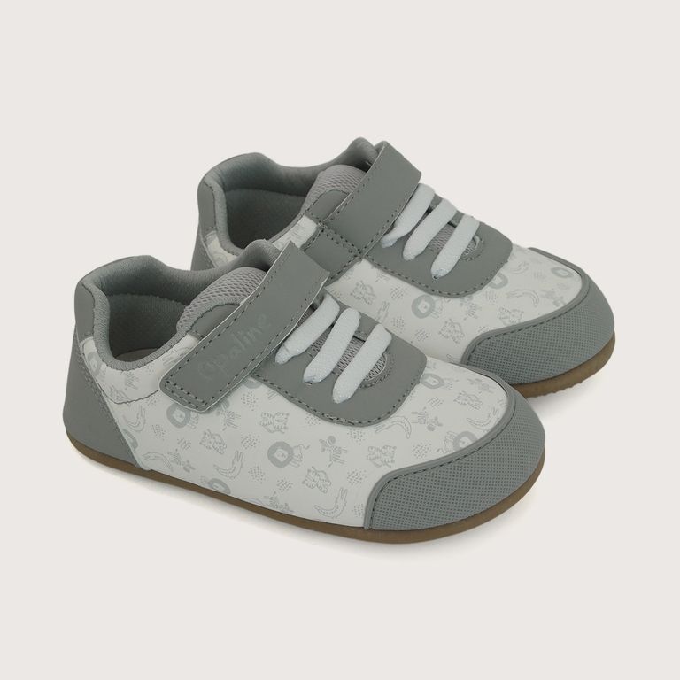Zapatilla Niño Suela Flexible Gris Claro