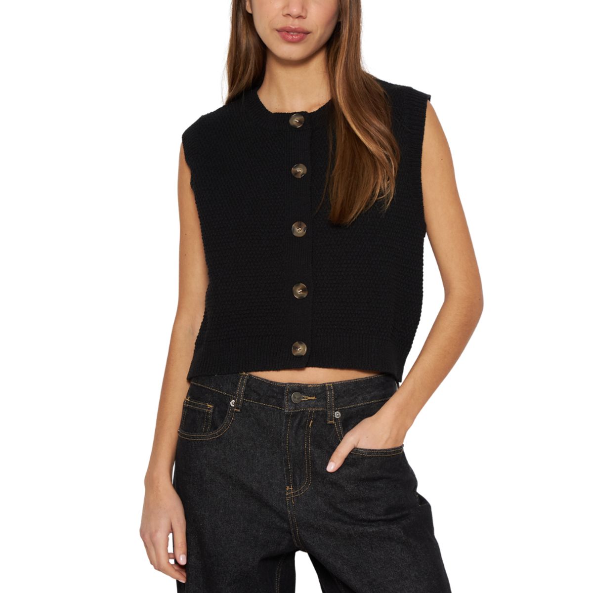 JACINTA TIENDA - Chaleco Julia sin mangas negro Jacinta Tienda