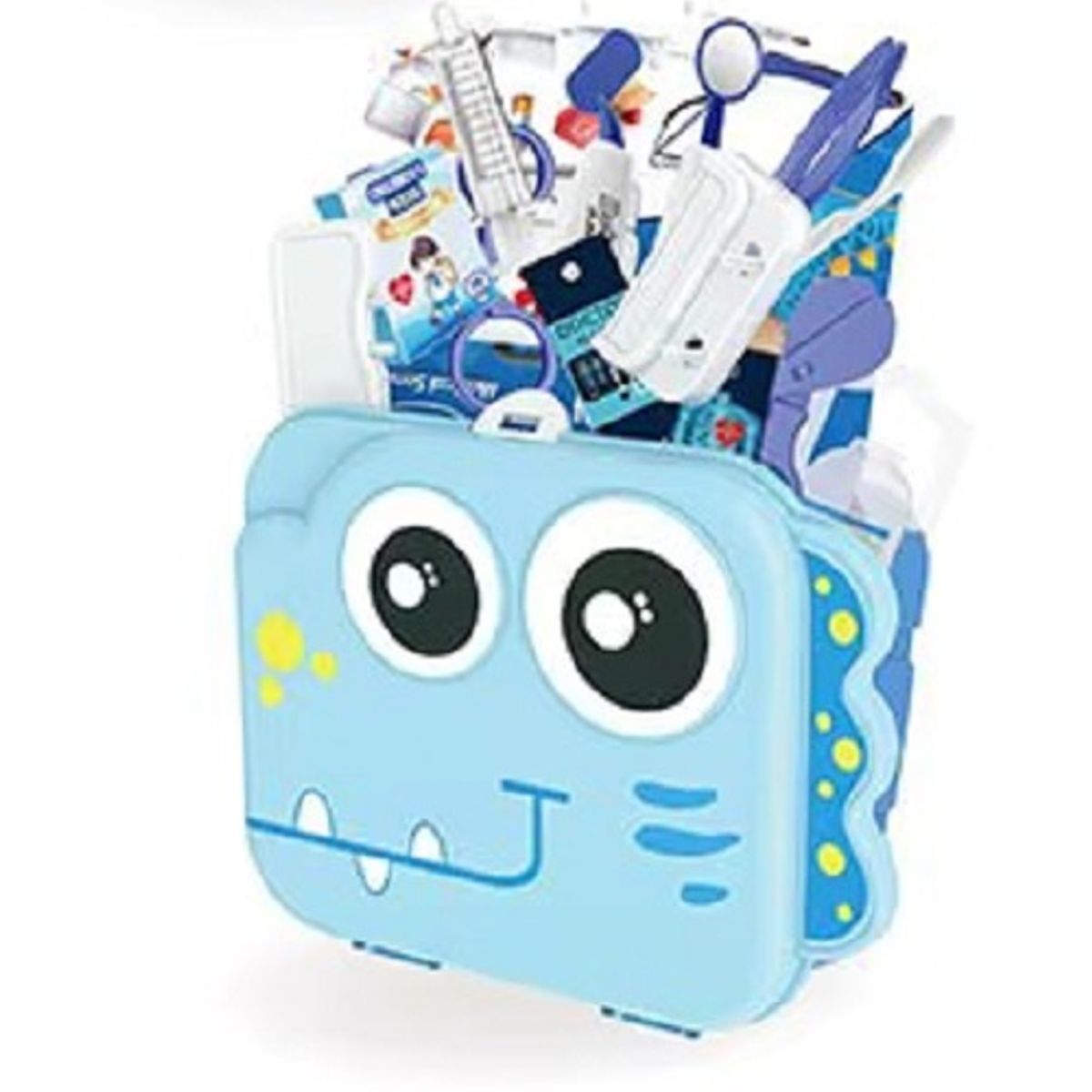 GENERICO - MOCHILA DINOSAURIO SET DE DOCTOR DE JUGUETE AZUL