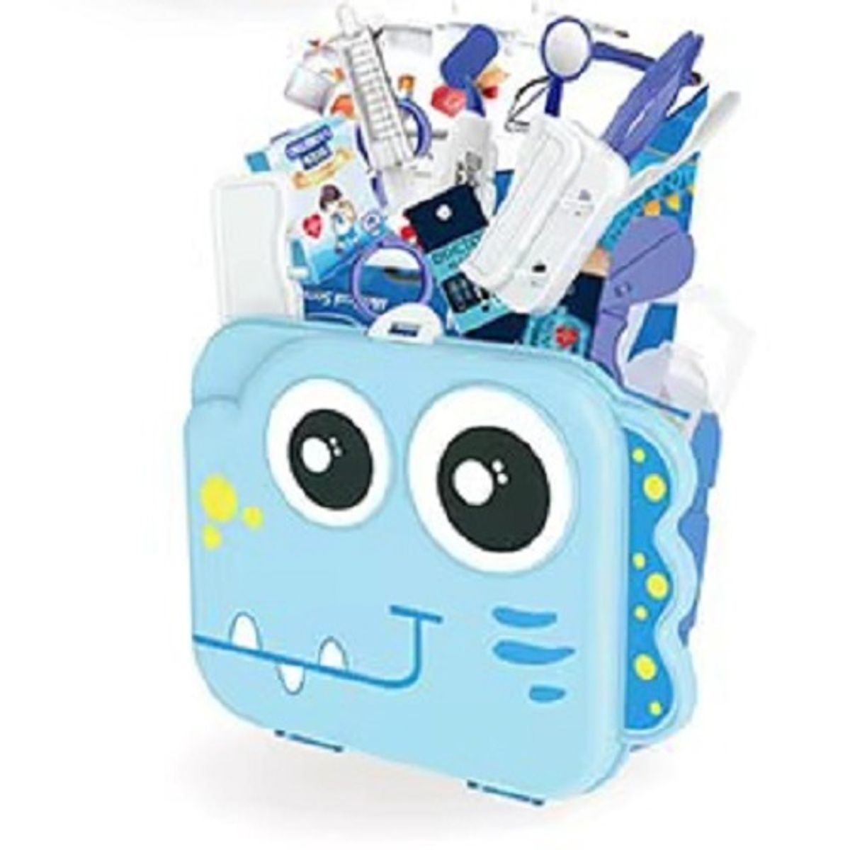 GENERICO - MOCHILA DINOSAURIO SET DE DOCTOR DE JUGUETE AZUL