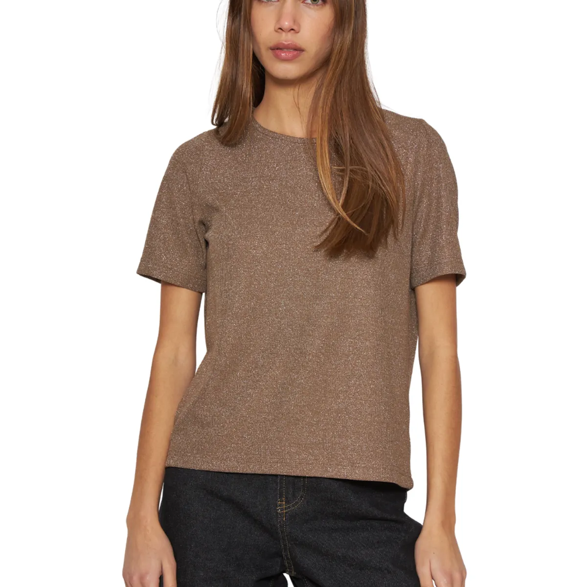 JACINTA TIENDA - Polera Tesa café Jacinta Tienda