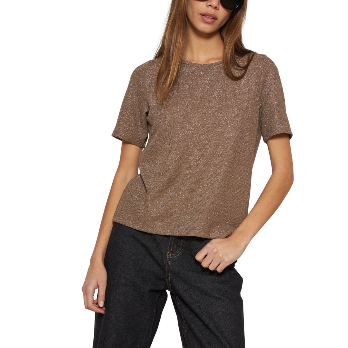 JACINTA TIENDA - Polera Tesa café Jacinta Tienda