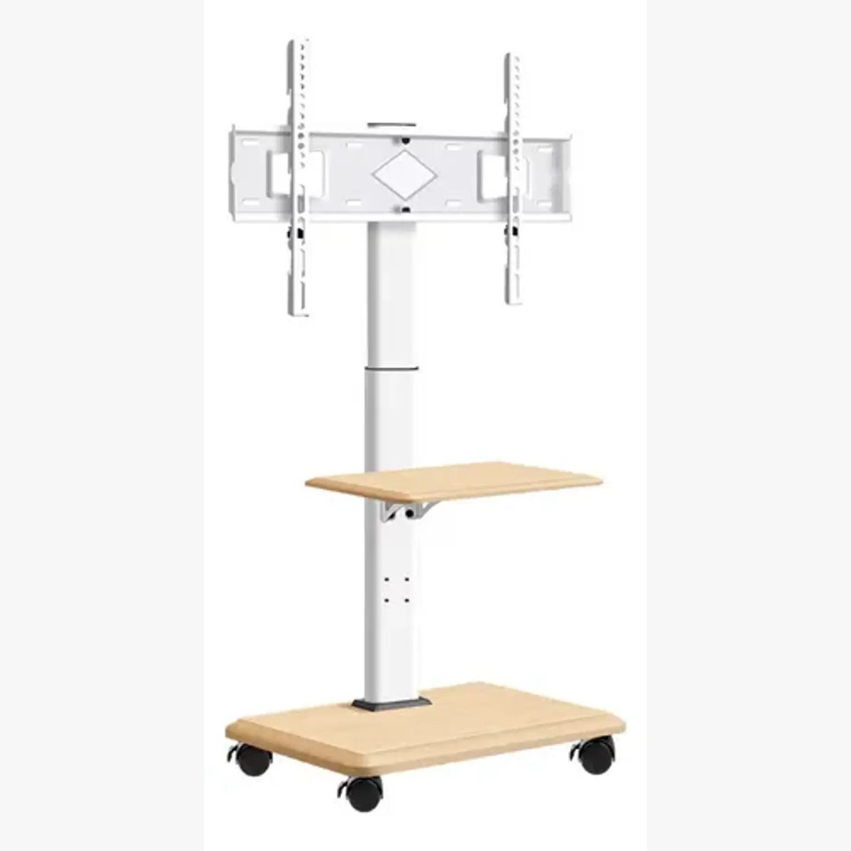 GENERICO - Soporte Tv Rack Móvil Con Ruedas 32 A 70 Base Pedestal Color Blanco