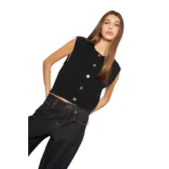 JACINTA TIENDA - Chaleco Julia sin mangas negro