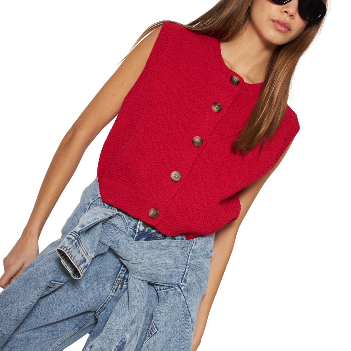 JACINTA TIENDA - Chaleco Julia sin mangas rojo Jacinta Tienda