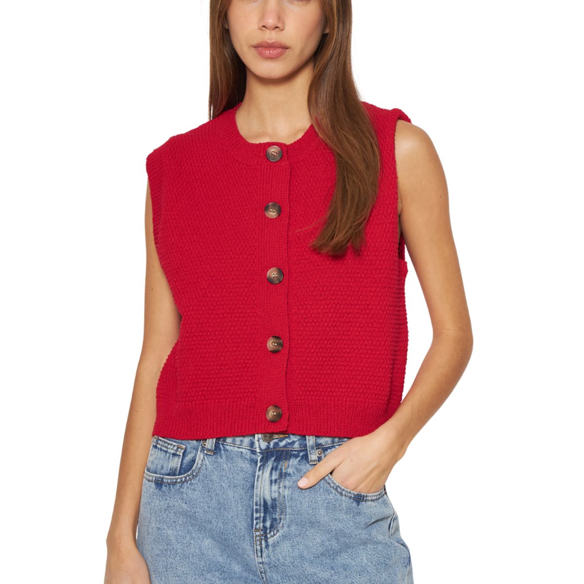 JACINTA TIENDA - Chaleco Julia sin mangas rojo Jacinta Tienda