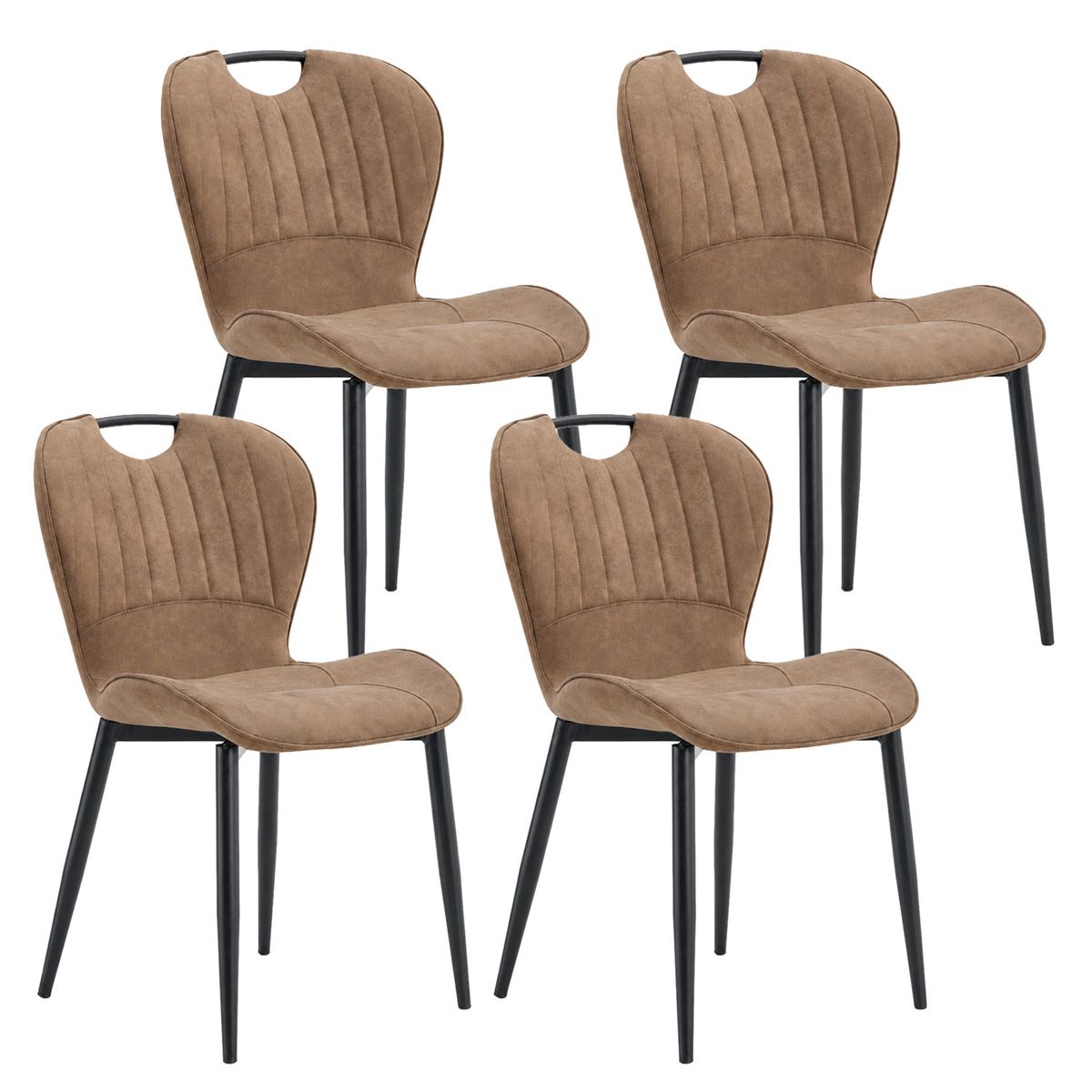 NOVAHUS - Pack 4 Sillas Comedor Presto Café