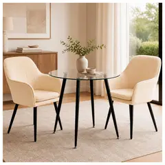 NOVAHUS - Pack 2 Sillas Comedor Velvet Alessandro Café