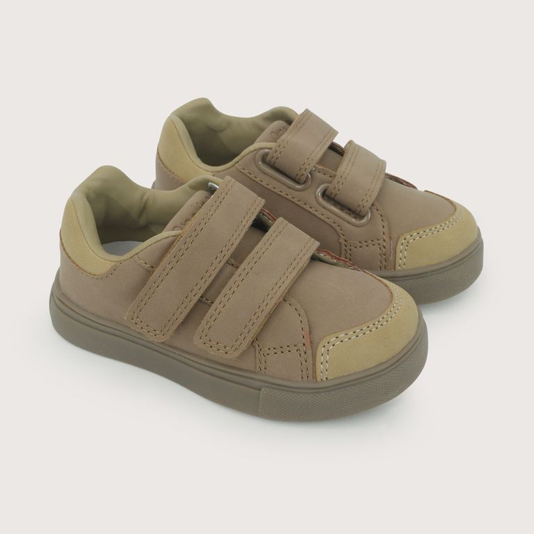 Zapato Niño Ceremonia Camel Con Velcro