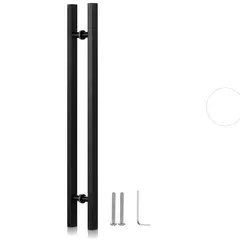 GENERICO - Manillon Doble Acero Inoxid 80cm Para Puerta Madera Cristal BELUG