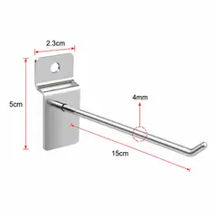 GENERICO - Pack 50 Ganchos Para Panel Ranurado 15cm x 4mm
