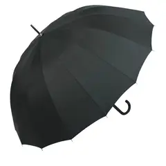 GENERICO - Paraguas negro De 16 Varillas Resistente Al Viento Y La Lluvia