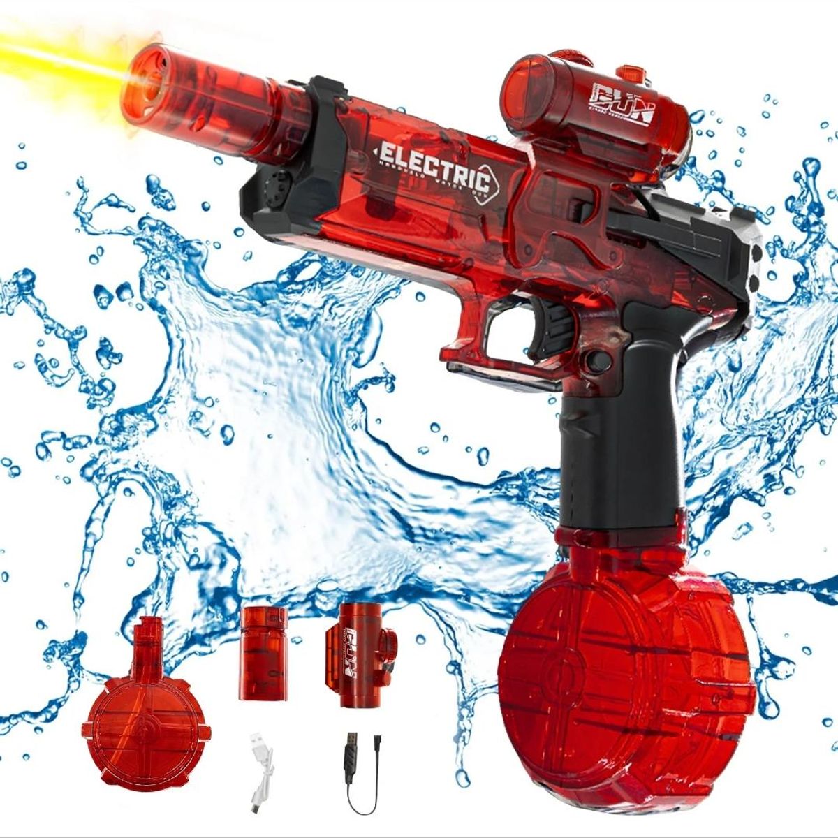 GENERICO - Pistola de Agua Eléctrica Automática con Tambor de Alta Capacidad