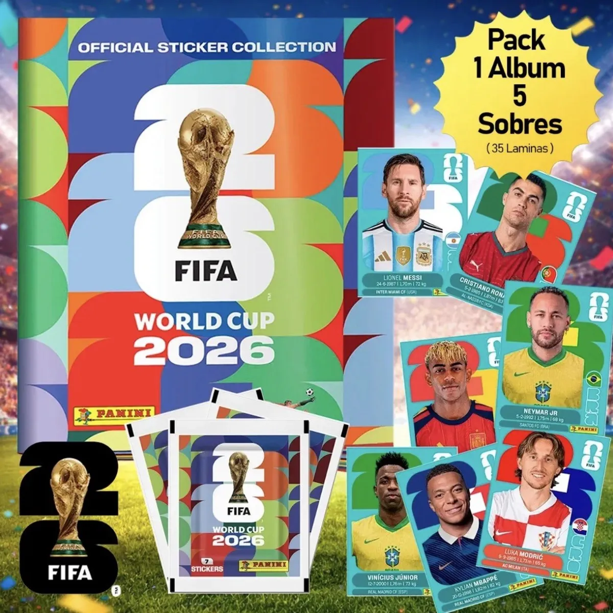 PANINI - Pack Album Mundial 2026 Word Cup mas 5 Sobres Panini
