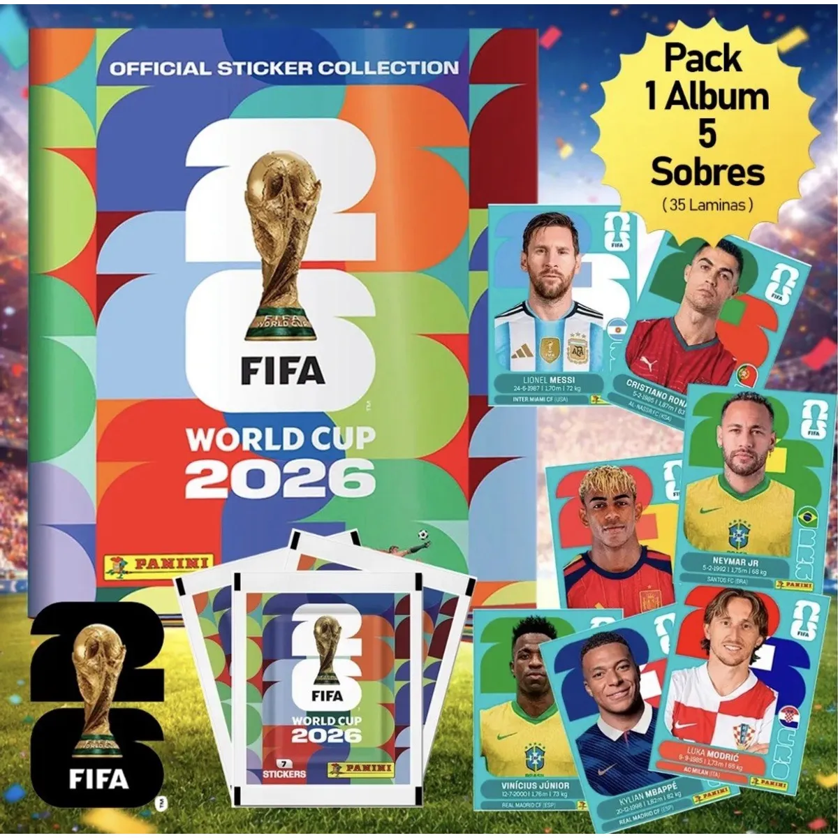 PANINI - Pack Album Mundial 2026 Word Cup mas 5 Sobres Panini