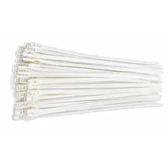 GENERICO - Amarra Plástica Multiusos Nylon Color Blanco 7 Mm X 350mm 100 Un