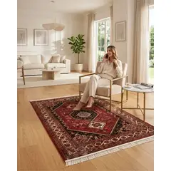 GENERICO - Alfombra Decorativa Persa Vintage 120x160 Con Flecos