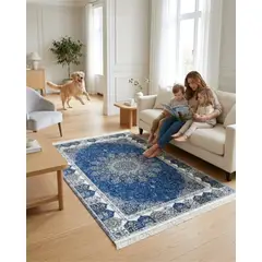 GENERICO - Alfombra Decorativa Persa Vintage 120x160 Con Flecos
