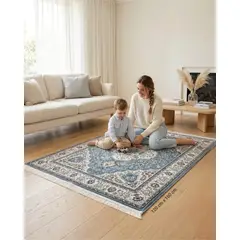 GENERICO - Alfombra Decorativa Persa Vintage 120x160 Con Flecos