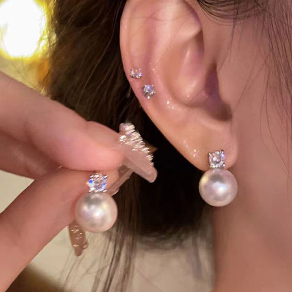LUX JOYAS - AROS ALEACIÓN PLUZ PERLA