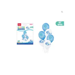 GENERICO - Globos De Cumpleanos Ositos Con Regalo Rosado 6 Unidades
