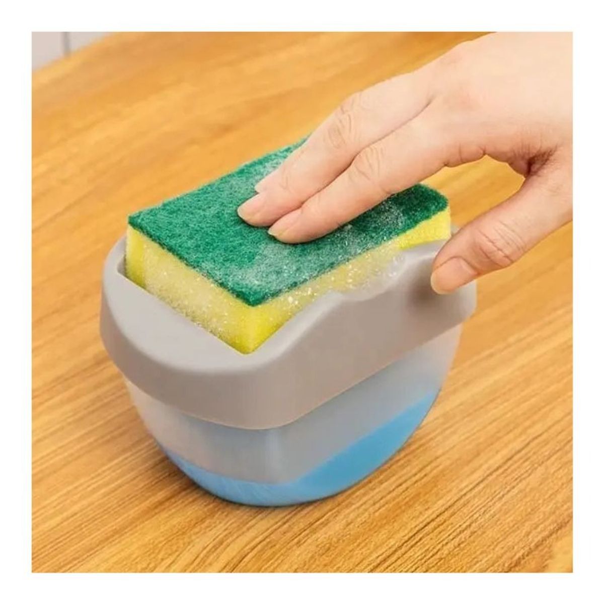 GENERICO - Dispensador De Lavaloza Con Porta Esponja Organizador Cocina Gris