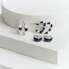 LOUNGE - Set Aros Mujer Argollas Resina