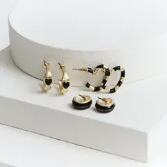LOUNGE - Set Aros Mujer Argollas Resina