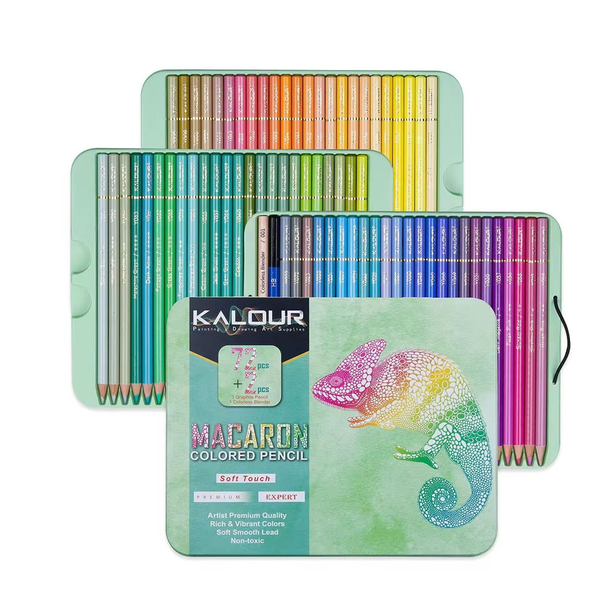 GENERICO - Lápices De Colores Macaron 72 Unidades Caja Metálica