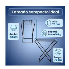 GENERICO - Tendedero Colgador 79cm Mor Plegable Organizador Acero Negro