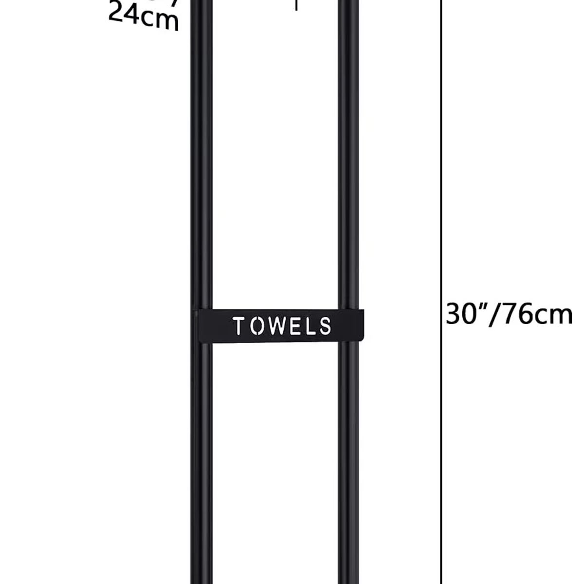 GENERICO - Toallero De Pared Con Repisa Para Baño Negro