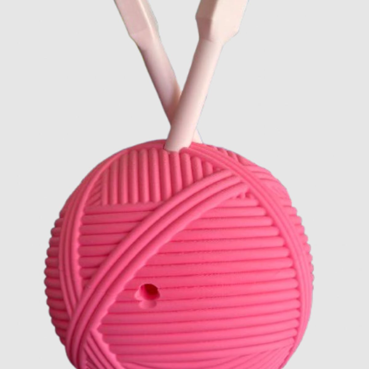 GENERICO - Cuenco Lanero Imantado para Tejido  Diseño Ovillo con Agujas