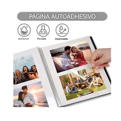 GENERICO - Álbum de Fotos Adhesivo para Fotos 4x6 y 8x10 de Lino con 40 Páginas