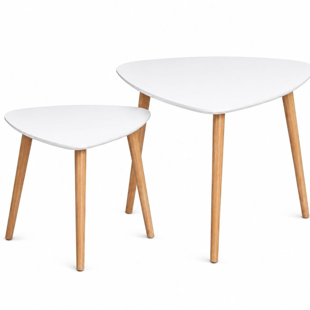GENERICO - Set de 2 Mesas Para Living Ovaladas Blanco