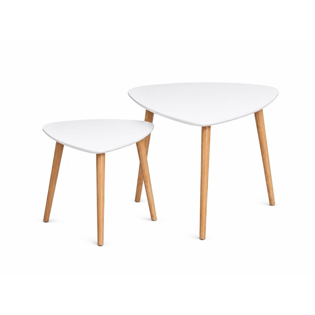 GENERICO - Set de 2 Mesas Para Living Ovaladas Blanco