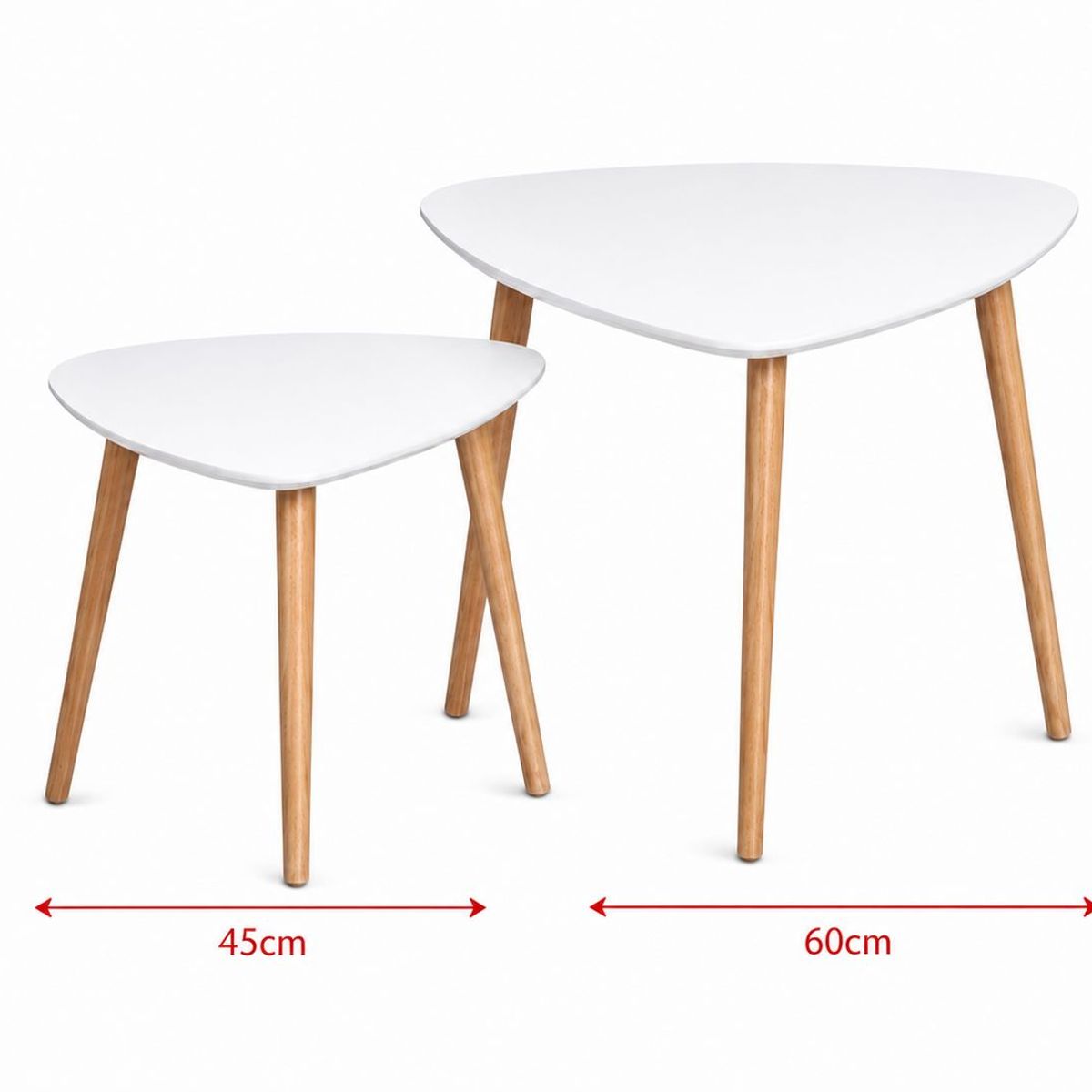 GENERICO - Set de 2 Mesas Para Living Ovaladas Blanco