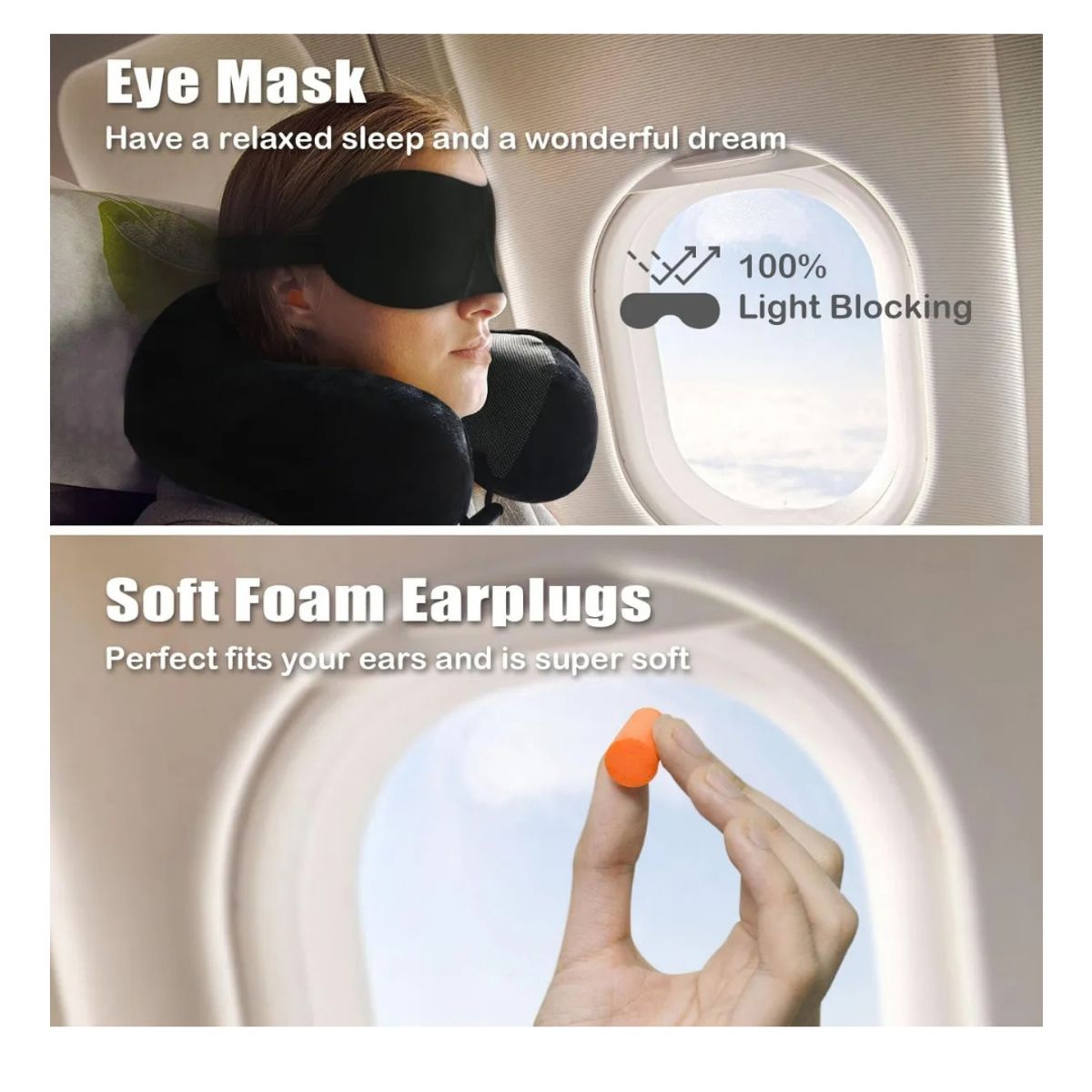 SHOP EHOME BAG - Almohada de Cuello Relajante para Viaje con Espuma Memory Foam