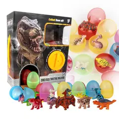 BESTOYS - Juguete Expendedora de 10 huevos de dinosaurios sorpresa,