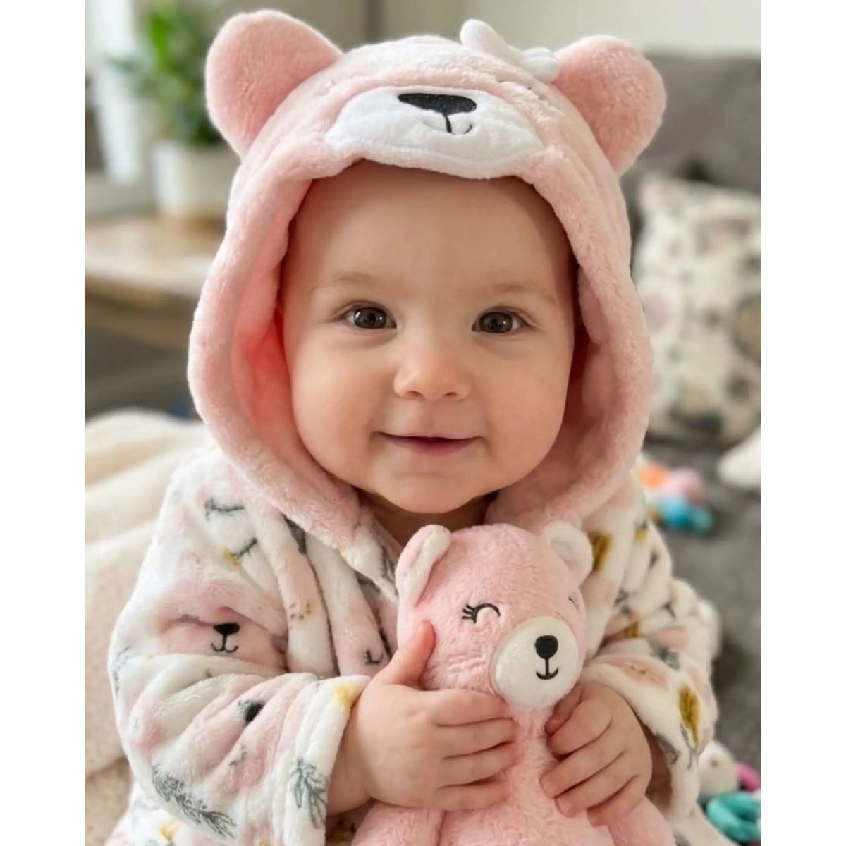 GENERICO - Set de Batas de Baño con Peluche Animado
