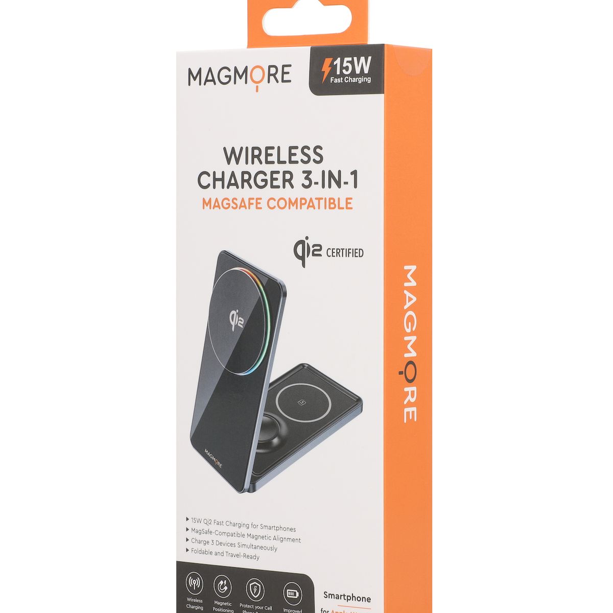 GENERICO - Wireless Charger 3 in 1 Smartphone-Earbuds-Smartwatch