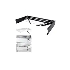 GENERICO - Tendederos Plegables Retractil Ropa Plegable Reforzado Metal Color Blanco