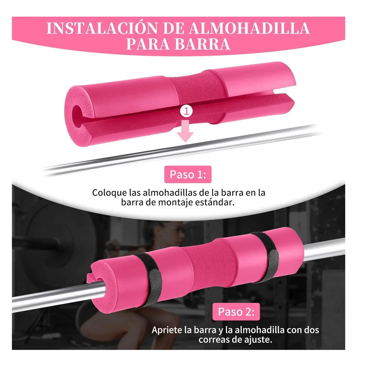 GENERICO - 7pz Kit Almohadilla Para Barra Con Banda Resistencia Y Cinta